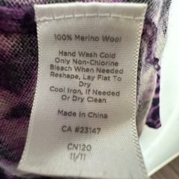 Talbots Italian Merino Wool V-Neck 3/4 Sleeve Leopard Button Cardigan Womens LP - Picture 5 of 8